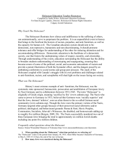 Holocaust Education Teacher Resources Why Teach The Holocaust