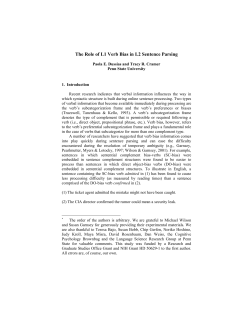 The role of L1 verb bias on L2 sentence parsing
