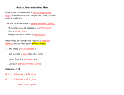 How to Determine Molar Mass Molar mass of an element
