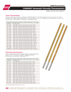 CANNON® Kinematic Viscosity Thermometers