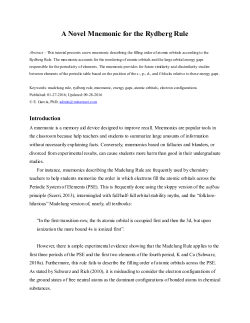 A Novel Mnemonic for the Rydberg Rule