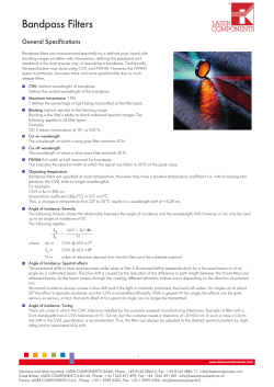 Bandpass Filters - Laser Components