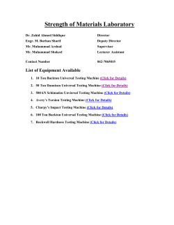 Strength of Materials Laboratory