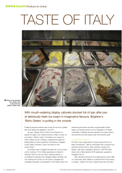 taste of italy - The Beverage Standards Association