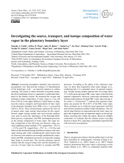 Investigating the source, transport, and isotope composition of water