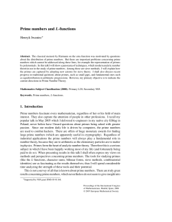 Prime numbers and L-functions