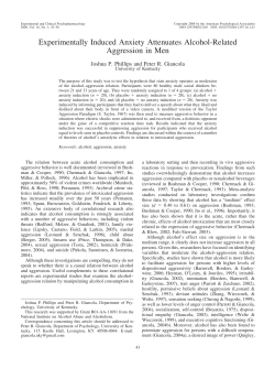 Experimentally Induced Anxiety Attenuates Alcohol