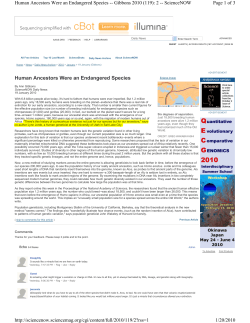 Human Ancestors Were an Endangered Species
