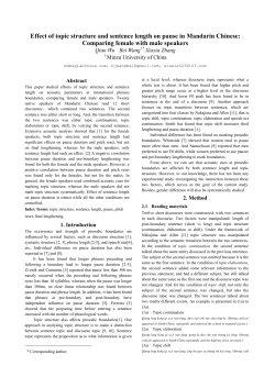Effect of topic structure and sentence length on pause in Mandarin