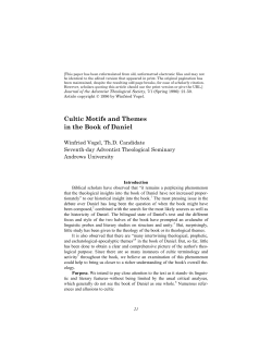 Cultic Motifs and Themes in the Book of Daniel