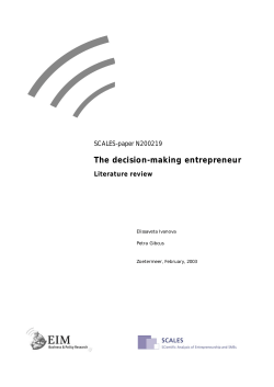 The decision-making entrepreneur