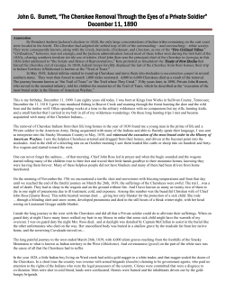 The Cherokee Removal Through the Eyes of a Private Soldier
