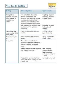 04. English - Year 3 and 4 Spelling