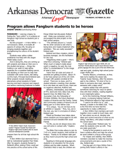 Arkansas Democrat Gazette: Program Equals Students Heroes