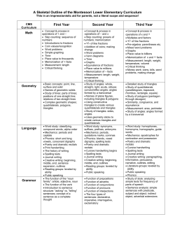 A Skeletal Outline of the Montessori Lower Elementary Curriculum