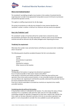 Predicted Marshal Numbers Annex J