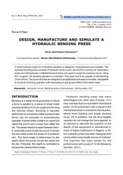 design, manufacture and simulate a hydraulic bending press