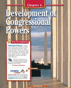 Chapter 6: Development of Congressional Powers