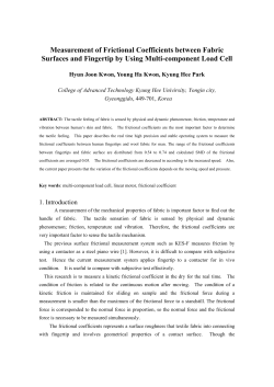 Measurement of Frictional Coefficients between Fabric Surfaces and