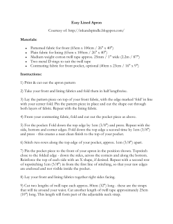 Easy Lined Apron Courtesy of: http://inkandspindle.blogspot.com