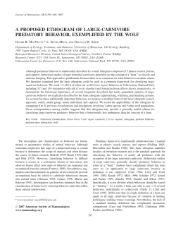 a proposed ethogram of large-carnivore predatory behavior