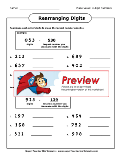 Rearranging Digits - Super Teacher Worksheets