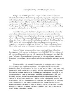 Analyzing War Poetry: "Attack" by Siegfried Sassoon Poetry is very