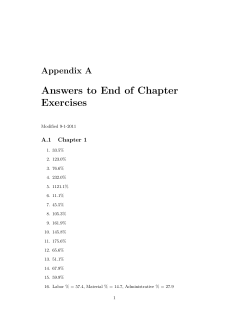 Corrections to the answers for the end of chapter exercises in