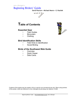 Beginning Birders` Guide - Ask a Biologist