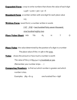 Expanded Form a way to write numbers that shows the value of