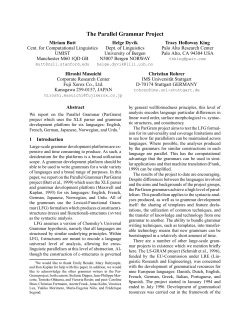 The Parallel Grammar Project - ACL Anthology Reference Corpus