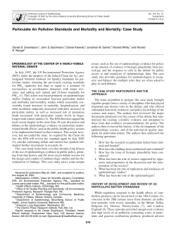 Particulate Air Pollution Standards and Morbidity and Mortality: Case