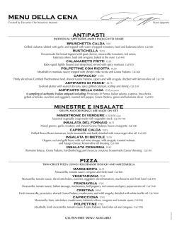 menu della cena