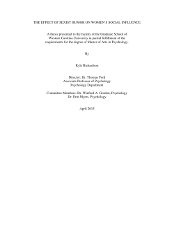 THE EFFECT OF SEXIST HUMOR ON WOMEN`S