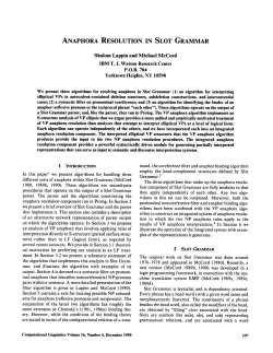 anaphora resolution in slot grammar