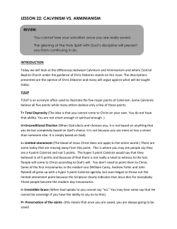 lesson 22: calvinism vs. arminianism