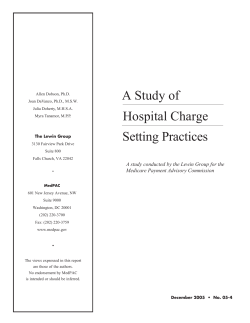 A Study of Hospital Charge Setting Practices