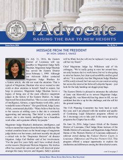 MESSAGE FROM THE PRESIDENT - New Orleans Federal Bar