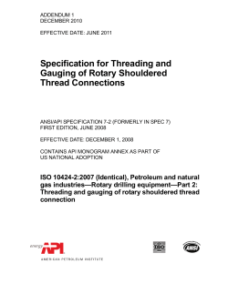 Specification for Threading and Gauging of Rotary Shouldered
