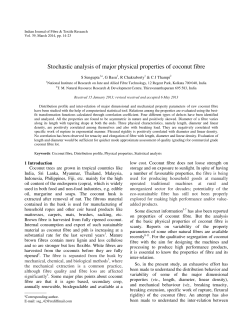 Stochastic analysis of major physical properties of coconut fibre