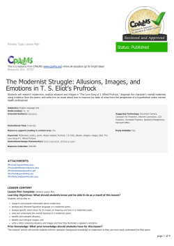 The Modernist Struggle: Allusions, Images, and Emotions