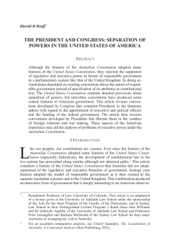 the president and congress: separation of powers in the