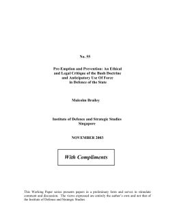 THE `BUSH DOCTRINE` AND CLAIMS FOR