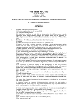 The Mines Act 1952