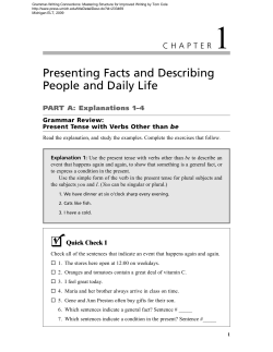 Unit 1: Presenting Facts and Describing People and Daily Life