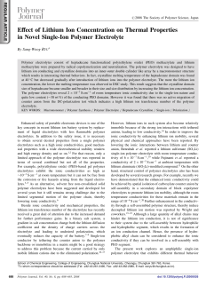 Effect of Lithium Ion Concentration on Thermal Properties in