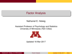 Factor Analysis - University of Minnesota Twin Cities