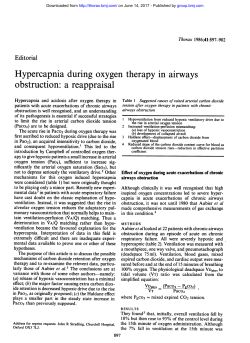 Hypercapnia during oxygen therapy in airways obstruction