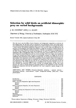 Selection by wild birds on artificial dimorphic prey