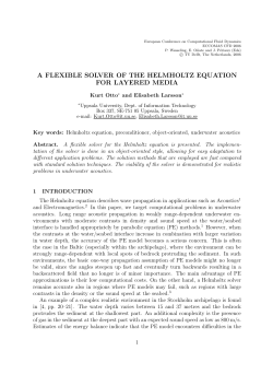 A FLEXIBLE SOLVER OF THE HELMHOLTZ EQUATION FOR